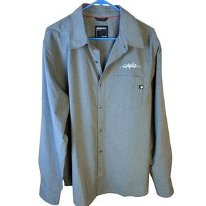 Marmot Mens XL Grey GoWild Perforated Long Sleeve Button Down Hiking Shirt